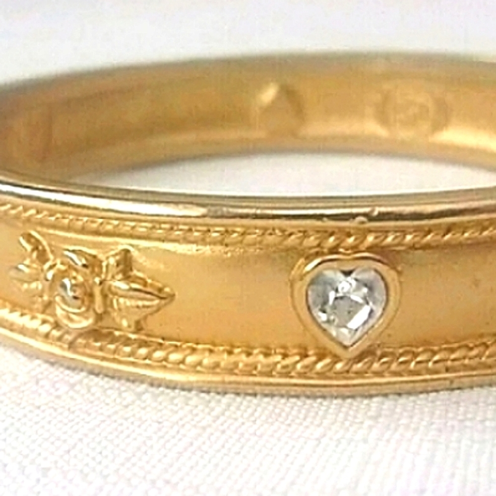 💛  Elizabeth Taylor LOVE BLOOMS Gold Bangle Bracelet NEW
